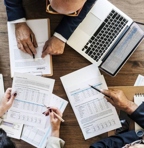 Group of business people having a meeting